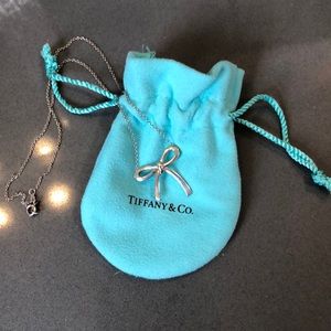Authentic sterling Tiffany & co bow necklace